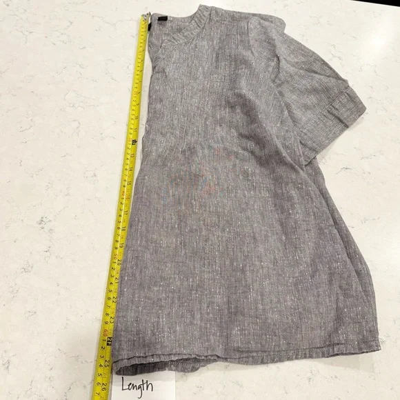 Avenue Linen Blend Silver Popover Tunic Womens Size 18/20 Lagenlook Casual - Picture 14 of 15